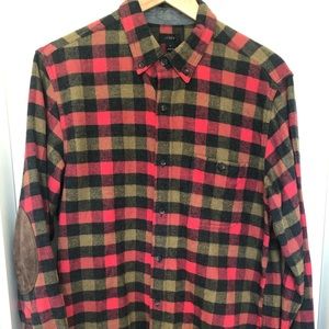 J Crew Mens Flannel Plaid Shirt, Size Medium